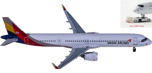 1:400 AeroClassics AC411071 Asiana Airbus A321neo HL8356 Aircraft Model+Free Tractor