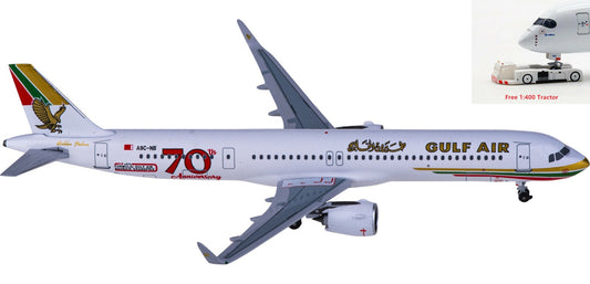 1:400 AeroClassics AC411072 Gulf Air Airbus A321neo A9C-NB Aircraft Model+Free Tractor