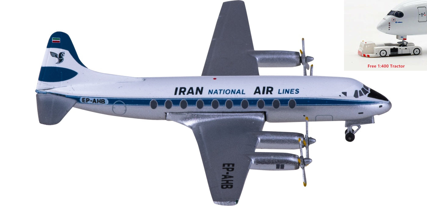 1:400 AeroClassics AC411014 Iran Air Vickers Viscount 700 EP-AHB Aircraft Model+Free Tractor