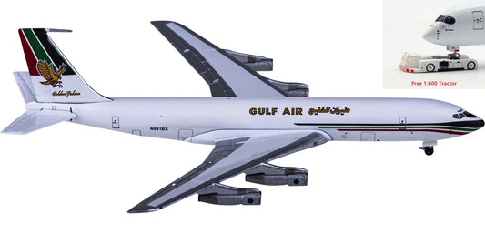 1:400 AeroClassics AC411074 Gulf Air Cargo Boeing 707-300 N861BX Aircraft Model+Free Tractor