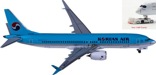 1:400 AeroClassics AC411084 Korean Air Boeing 737 MAX 8 HL8348 Aircraft Model+Free Tractor