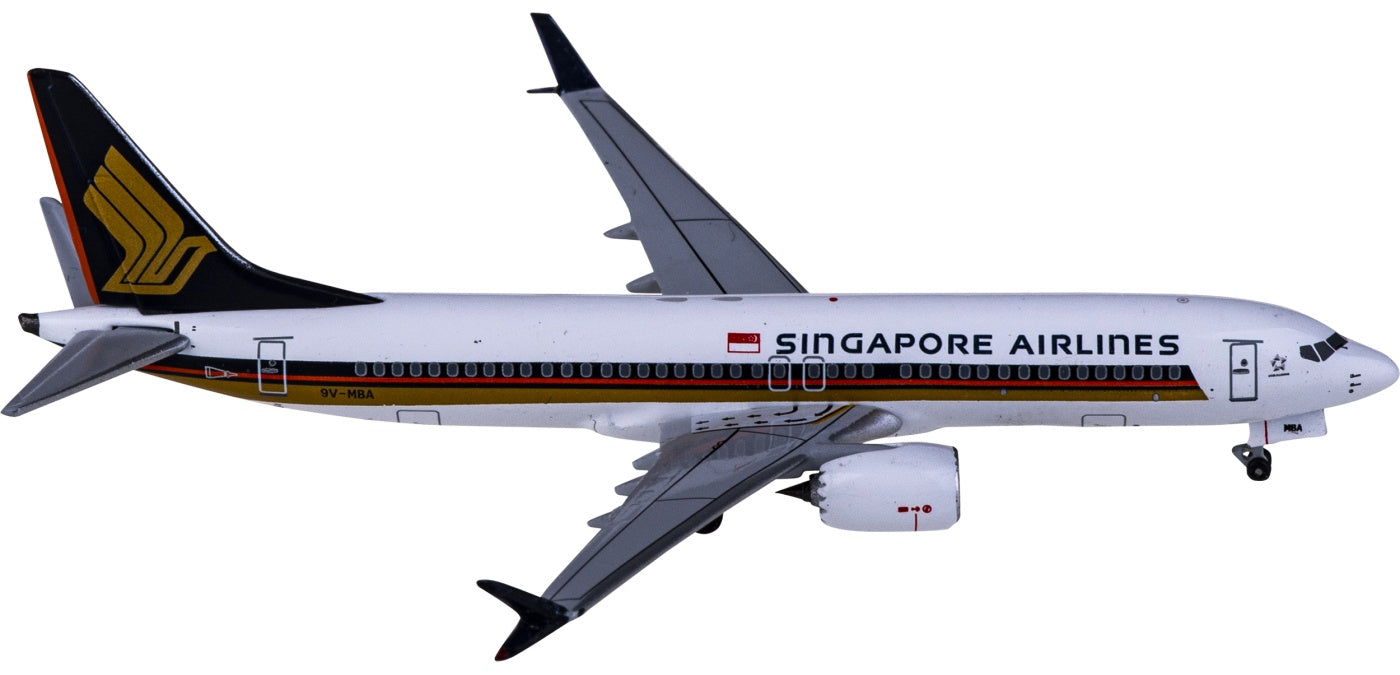 1:400 AeroClassics BBX41635 Singapore Airlines Boeing 737 MAX 8 9V-MBA Aircraft Model+Free Tractor