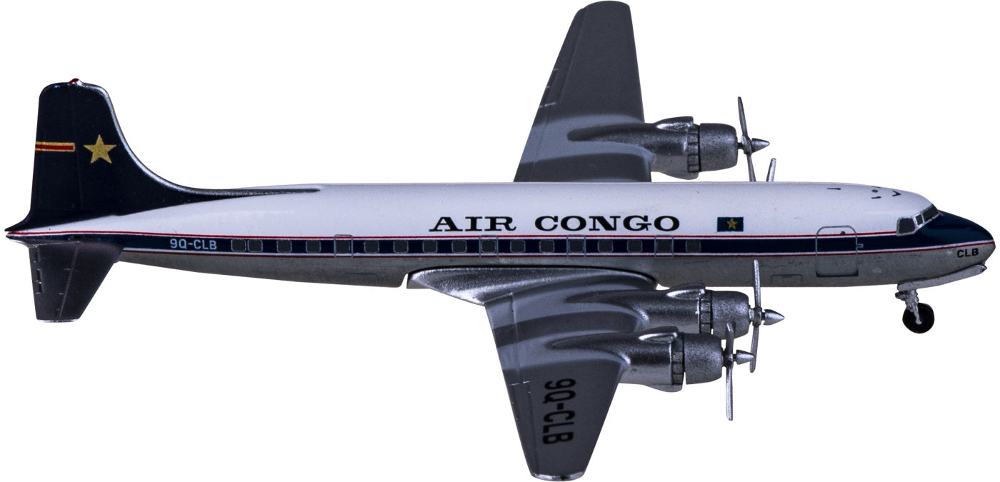 1:400 AeroClassics AC419953 Air Congo Douglas DC-6 9Q-CLB Aircraft Model+Free Tractor