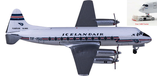 1:400 AeroClassics AC411012 Icelandair Vickers Viscount 700 TF-ISU Aircraft Model+Free Tractor