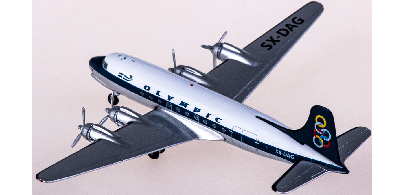 1:400 AeroClassics AC411078 Olympic Air Douglas DC-4 SX-DAG Aircraft Model+Free Tractor