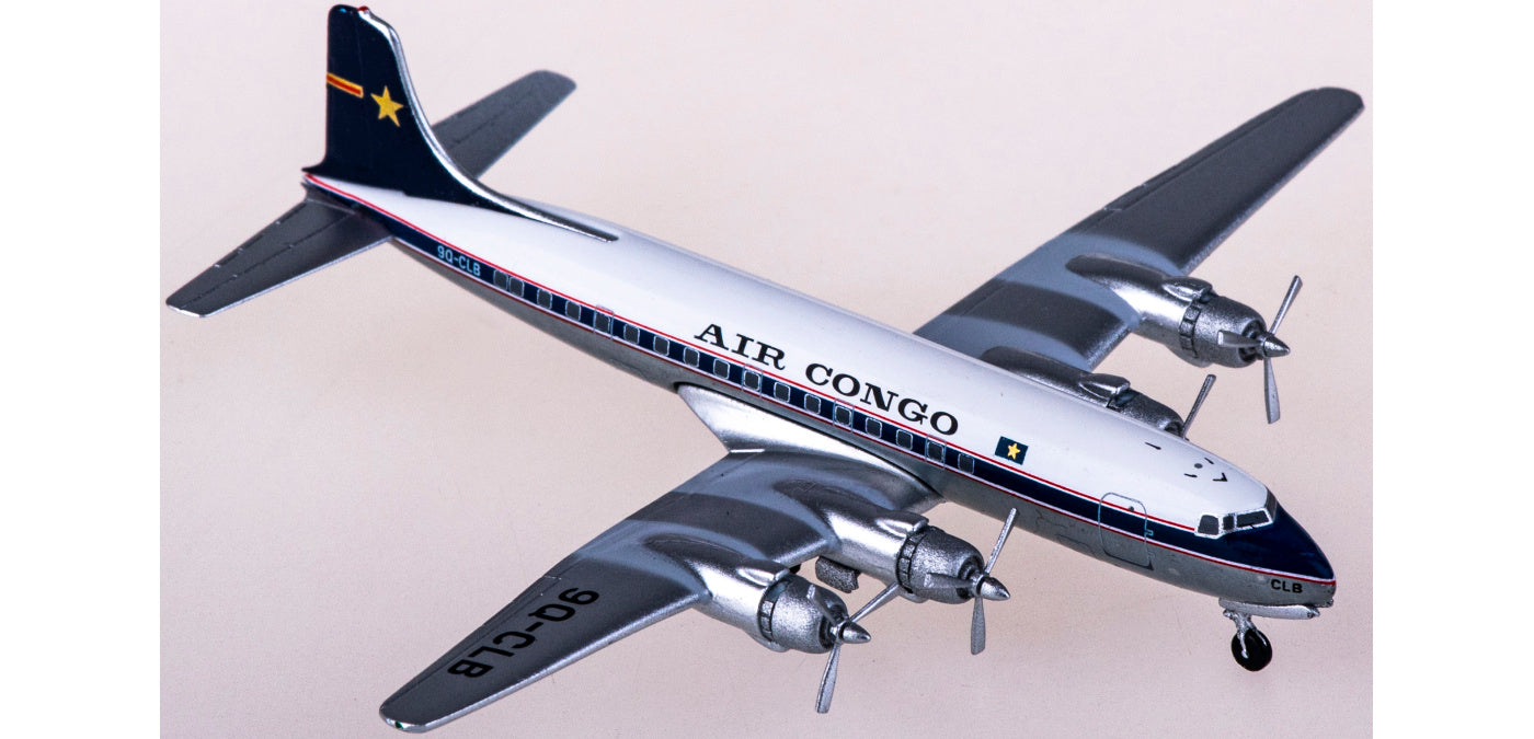 1:400 AeroClassics AC419953 Air Congo Douglas DC-6 9Q-CLB Aircraft Model+Free Tractor