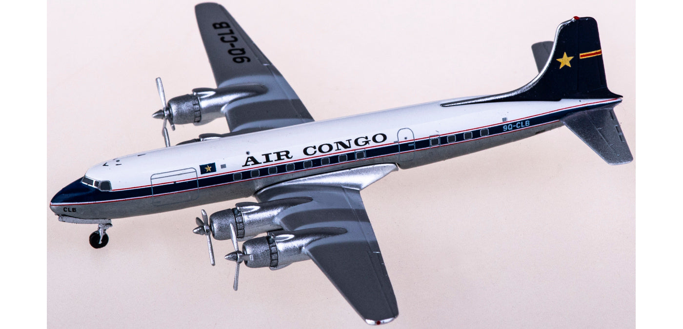 1:400 AeroClassics AC419953 Air Congo Douglas DC-6 9Q-CLB Aircraft Model+Free Tractor