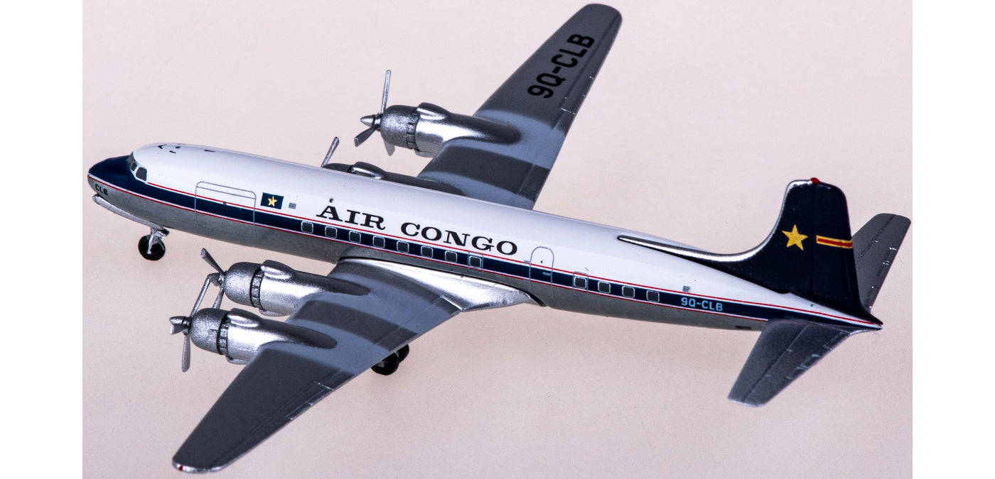 1:400 AeroClassics AC419953 Air Congo Douglas DC-6 9Q-CLB Aircraft Model+Free Tractor