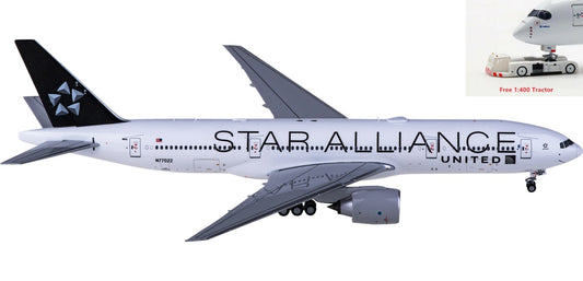 1:400 NG Models NG72001 United Airlines Boeing 777-200ER N77022 "STAR ALLIANCE"+Free Tractor