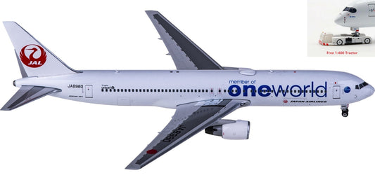 1:400 Phoenix PH04432 Japan Airlines Boeing 767-300 JA898 "ONE WORLD"+Free Tractor
