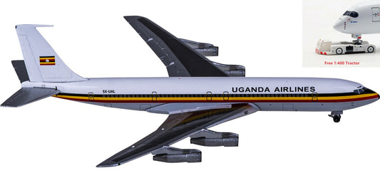1:400 AeroClassics AC411075 Uganda Airlines Boeing 707-300 5X-UAL Aircraft Model+Free Tractor