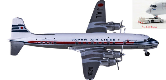 1:400 AeroClassics AC411067 Japan Airlines Douglas DC-6 JA6206 Aircraft Model+Free Tractor