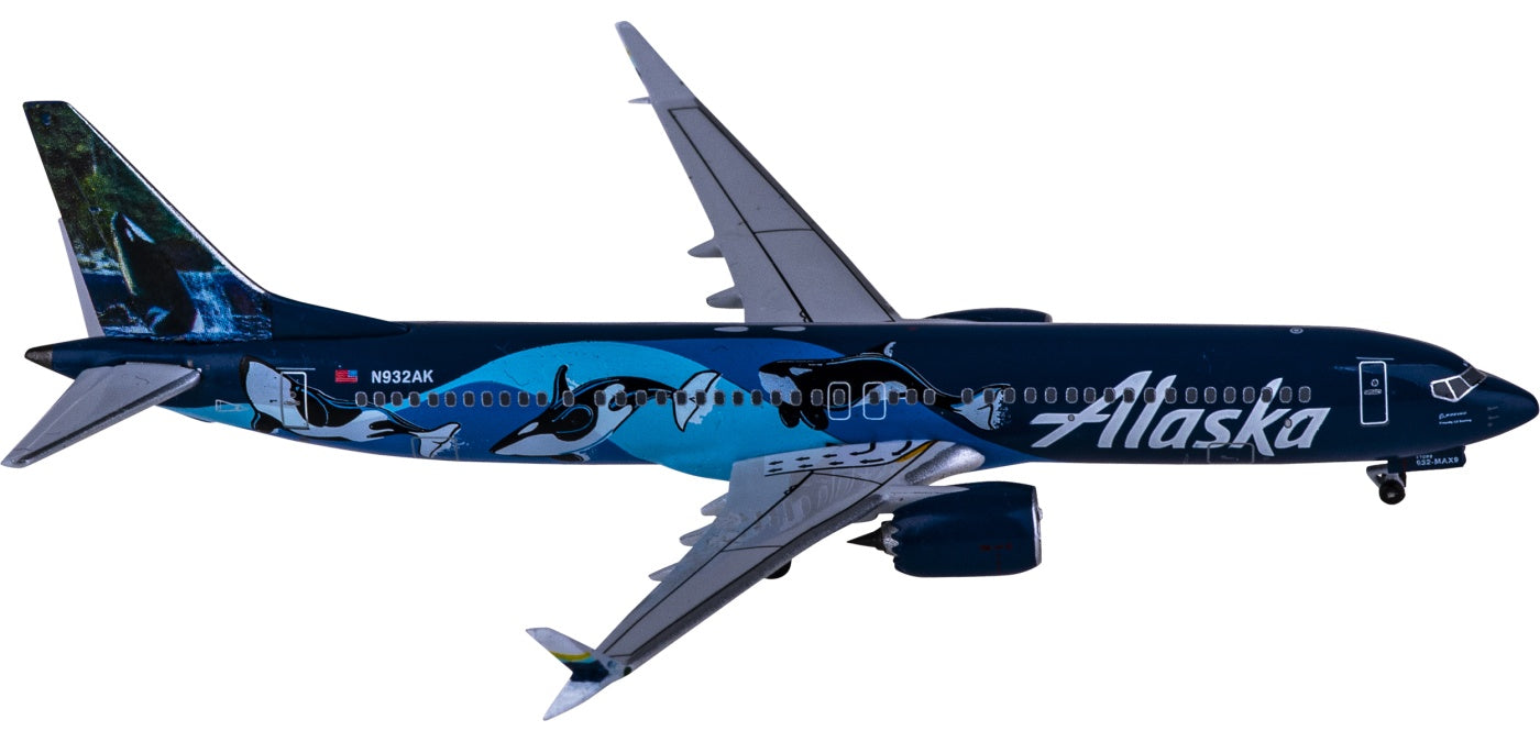 1:400 AeroClassics BBX41637 Alaska Airlines Boeing 737 MAX 9 N932AK Aircraft Model+Free Tractor