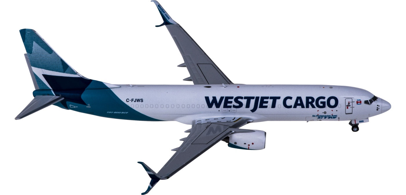 1:400 NG Models NG58139 WestJet Cargo Boeing 737-800 C-FJWS+Free Tractor