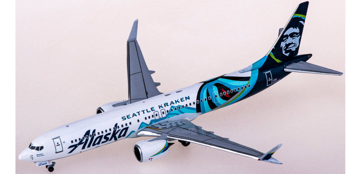 1:400 AeroClassics BBX41636 Alaska Airlines Boeing 737 MAX 9 N915AK Aircraft Model+Free Tractor