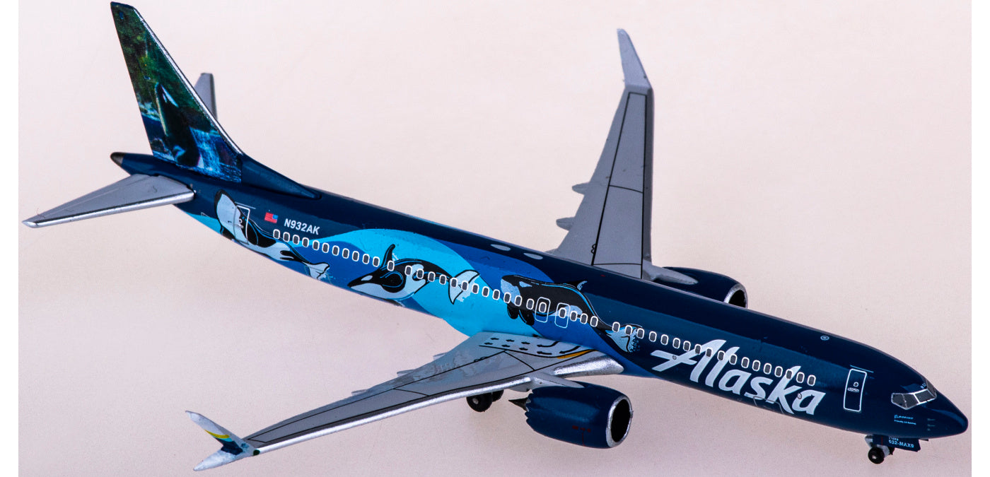 1:400 AeroClassics BBX41637 Alaska Airlines Boeing 737 MAX 9 N932AK Aircraft Model+Free Tractor