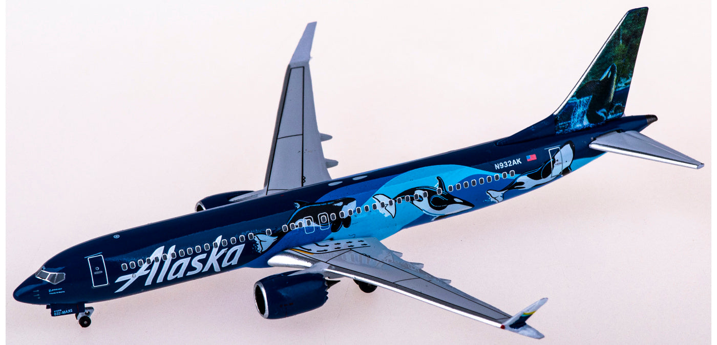 1:400 AeroClassics BBX41637 Alaska Airlines Boeing 737 MAX 9 N932AK Aircraft Model+Free Tractor