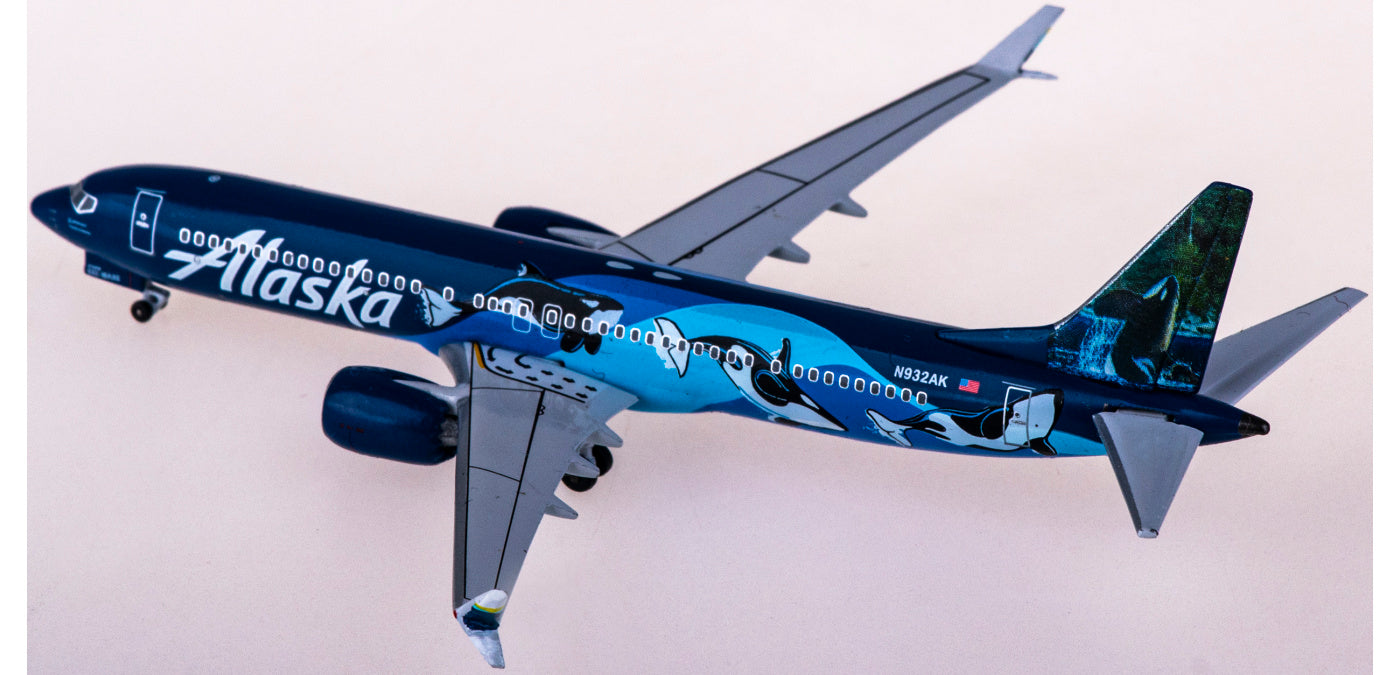 1:400 AeroClassics BBX41637 Alaska Airlines Boeing 737 MAX 9 N932AK Aircraft Model+Free Tractor