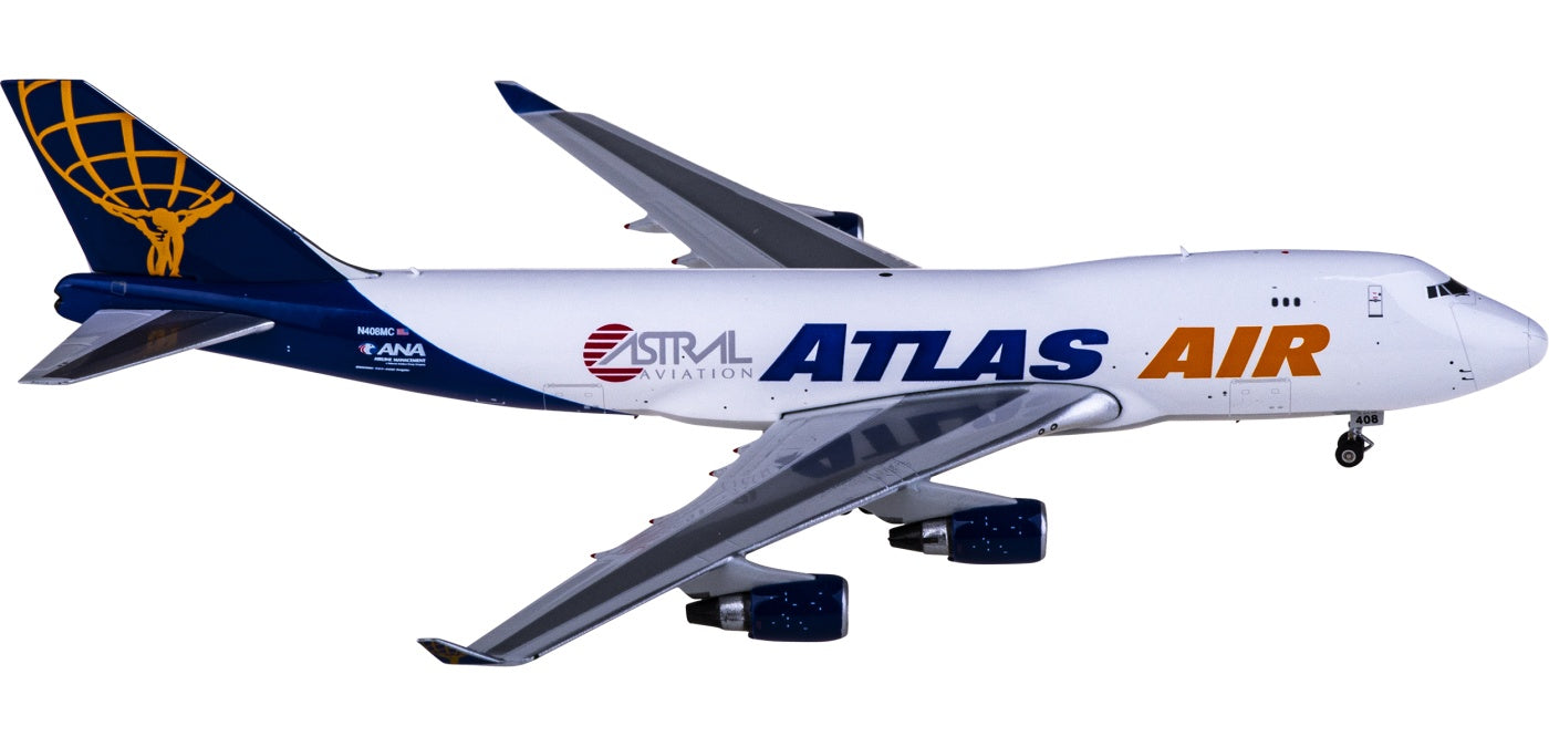 1:400 Phoenix PH04451 Atlas Air Boeing 747-400 N408MC+Free Tractor