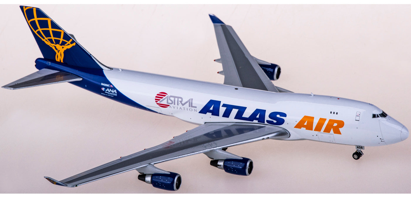 1:400 Phoenix PH04451 Atlas Air Boeing 747-400 N408MC+Free Tractor