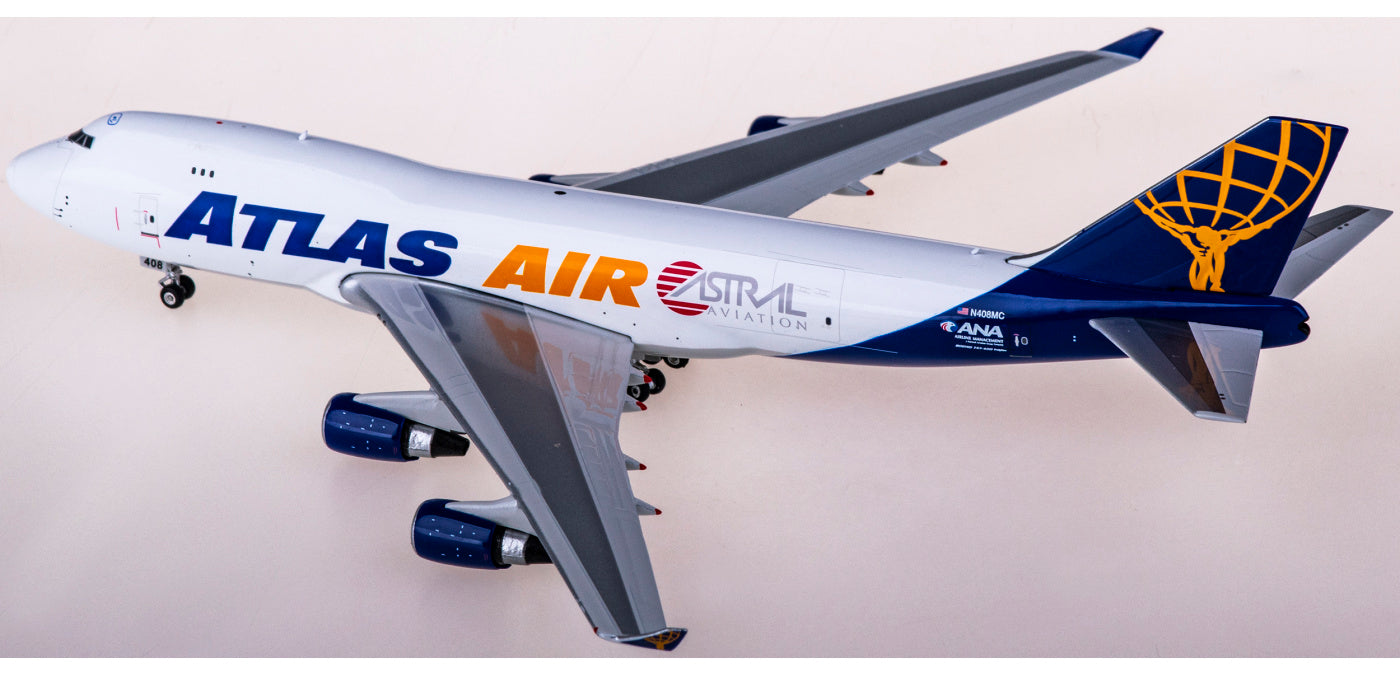 1:400 Phoenix PH04451 Atlas Air Boeing 747-400 N408MC+Free Tractor