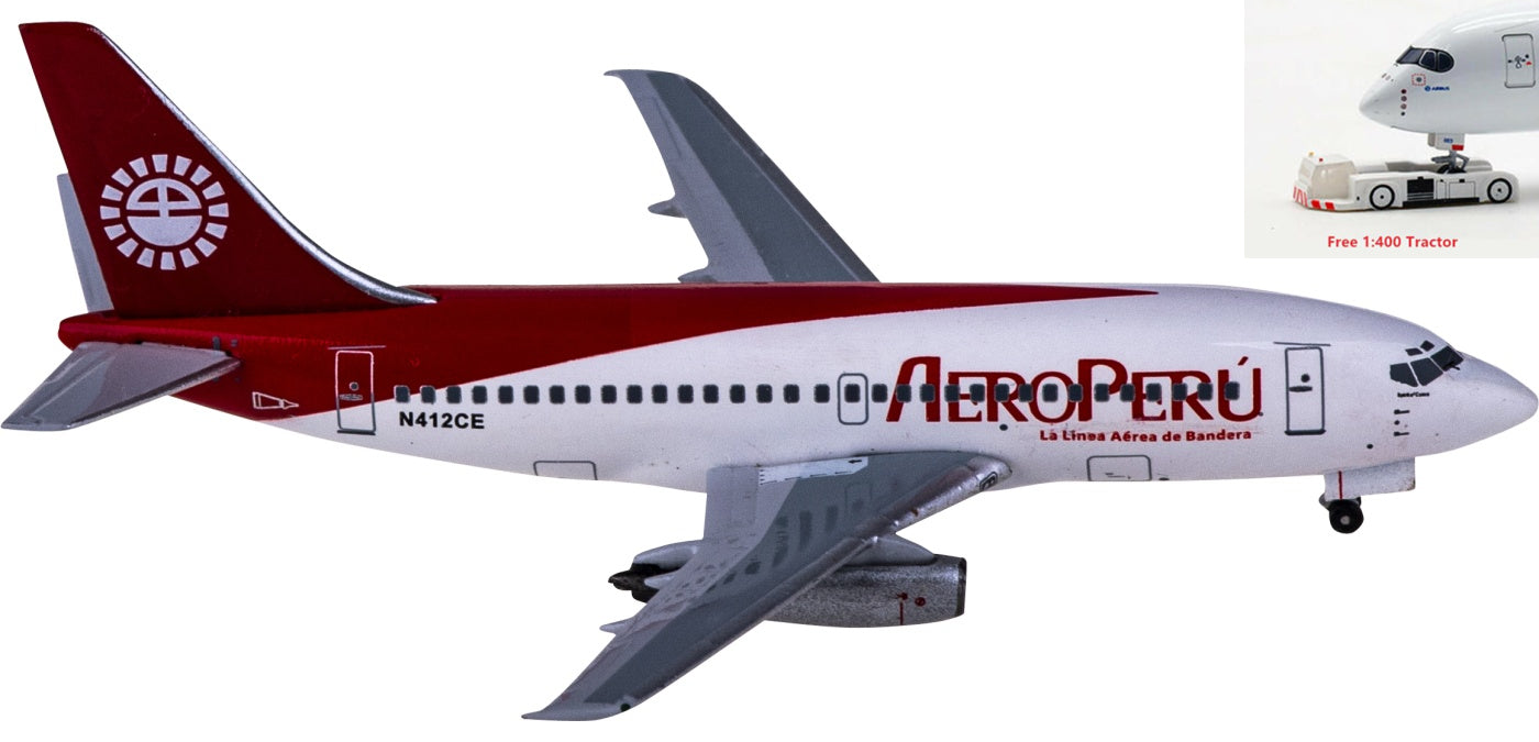 1:400 AeroClassics AC411192 AeroPeru Boeing 737-200 N412CE Aircraft Model+Free Tractor