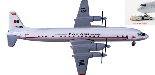 1:400 AeroClassics AC411095 Tarom Ilyushin Il-18 YR-IML Aircraft Model+Free Tractor