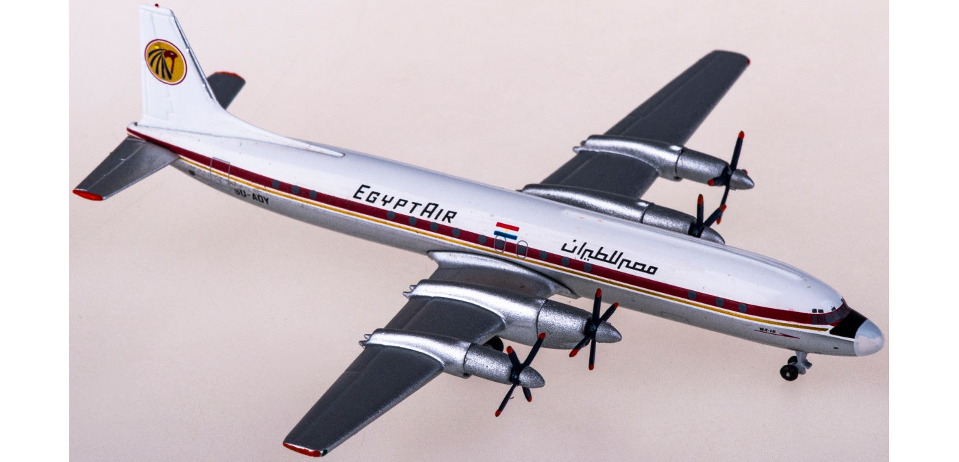 1:400 AeroClassicsAC411098 EgyptAir Ilyushin Il-18 SU-AOY Aircraft Model+Free Tractor