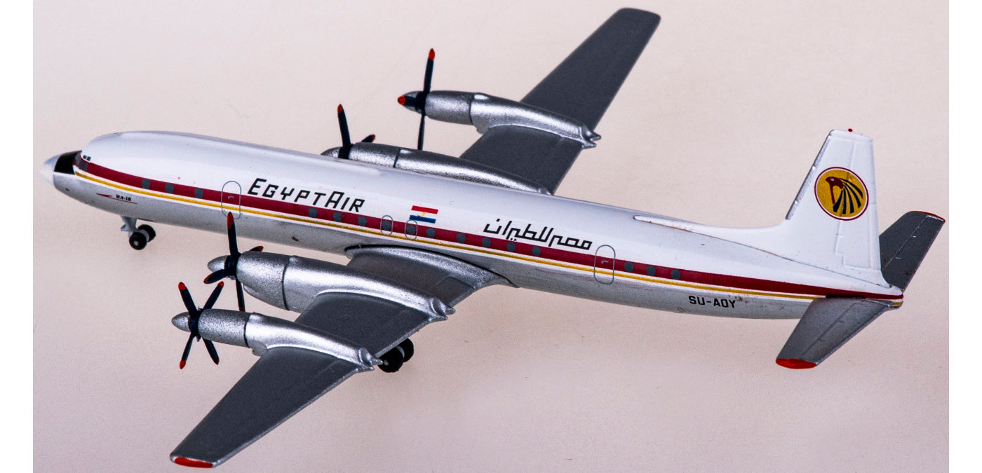 1:400 AeroClassicsAC411098 EgyptAir Ilyushin Il-18 SU-AOY Aircraft Model+Free Tractor