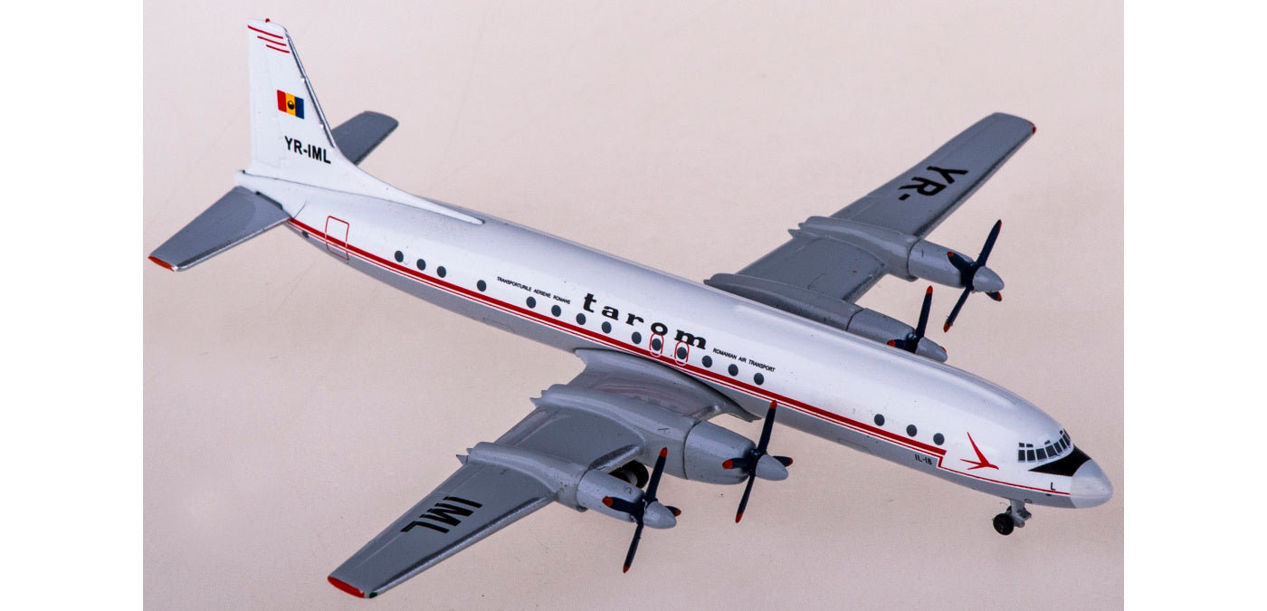 1:400 AeroClassics AC411095 Tarom Ilyushin Il-18 YR-IML Aircraft Model+Free Tractor