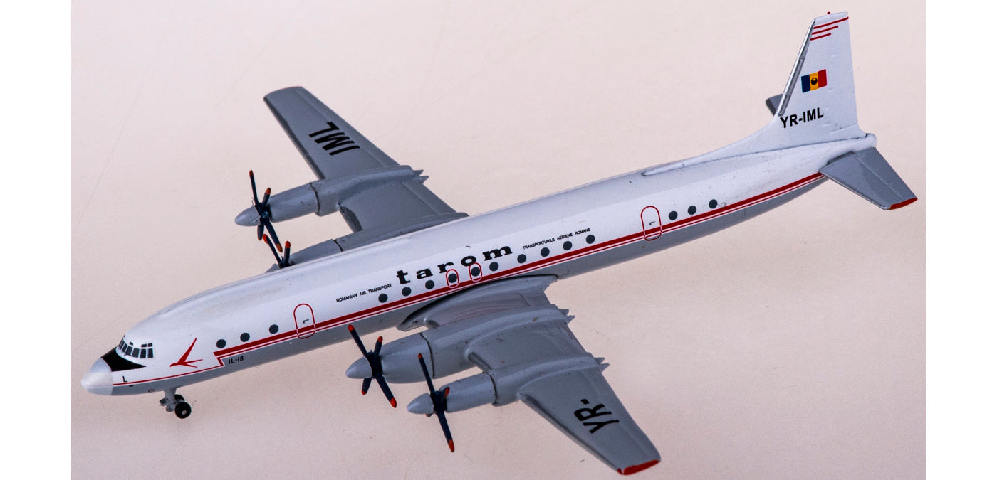 1:400 AeroClassics AC411095 Tarom Ilyushin Il-18 YR-IML Aircraft Model+Free Tractor