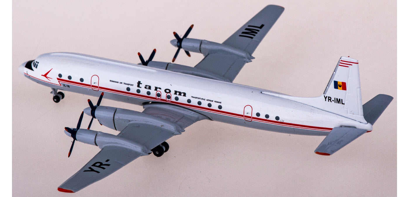 1:400 AeroClassics AC411095 Tarom Ilyushin Il-18 YR-IML Aircraft Model+Free Tractor