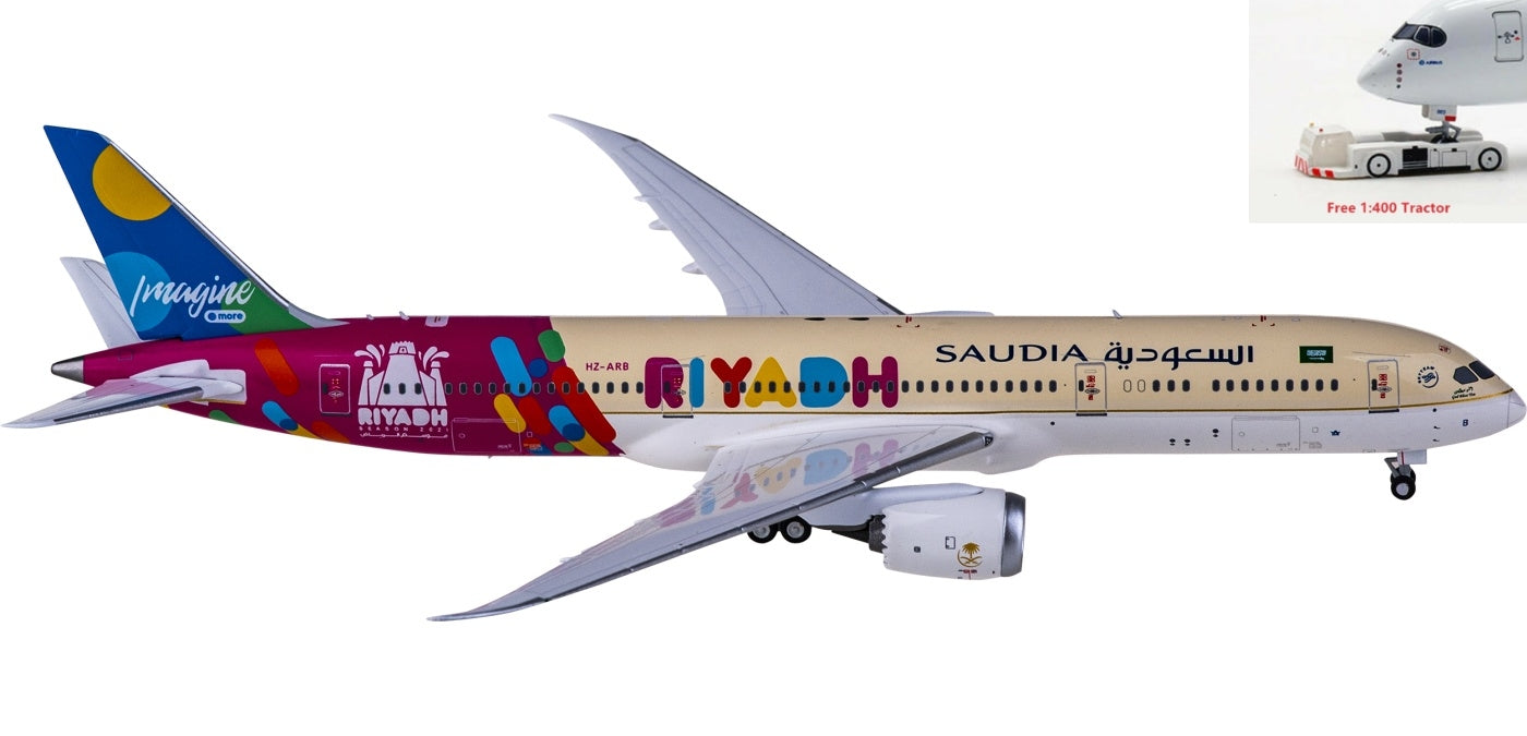 1:400 NG Models NG55081 Saudia Boeing 787-9 HZ-ARB+Free Tractor