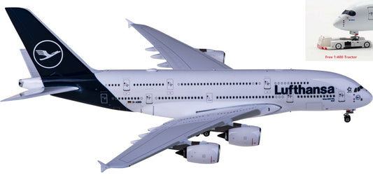 1:400 Phoenix PH04459 Lufthansa Airlines Airbus A380 D-AIMG+Free Tractor