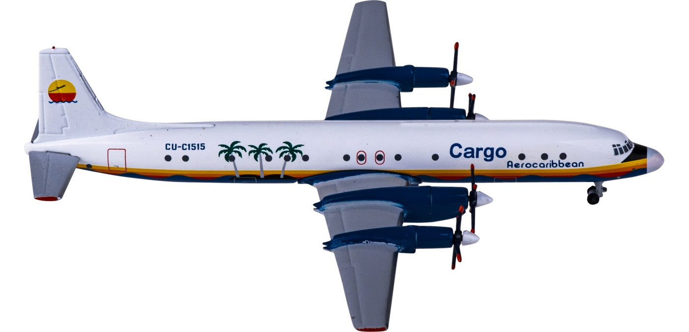 1:400 AeroClassics AC411097 Aero Caribbean Cargo Ilyushin Il-18 CU-C1545 Aircraft Model+Free Tractor