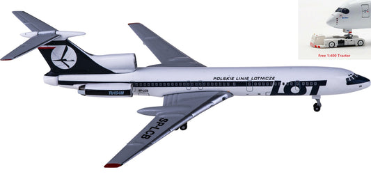 1:400 AeroClassics AC411191 LOT Tupolev Tu-154 SP-LCB Aircraft Model+Free Tractor