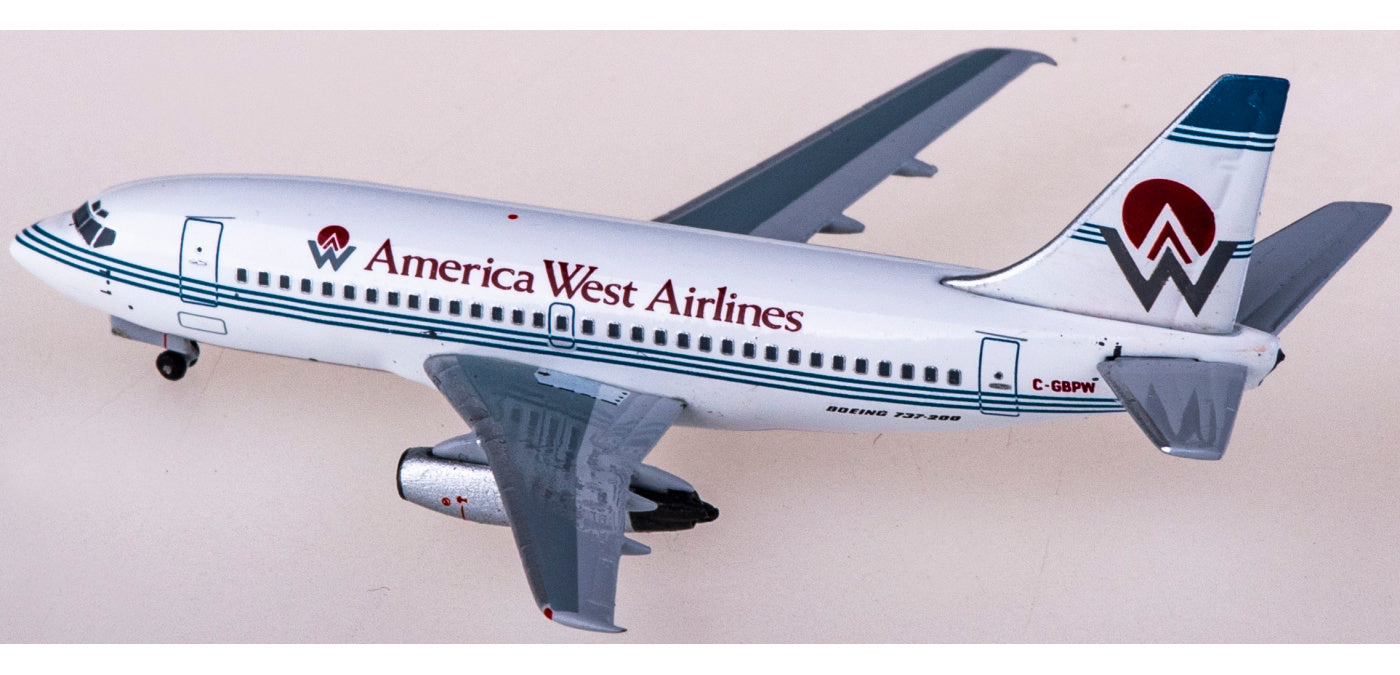 1:400 AeroClassics AC411112 America West Airlines Boeing 737-200 C-GBPW Aircraft Model+Free Tractor