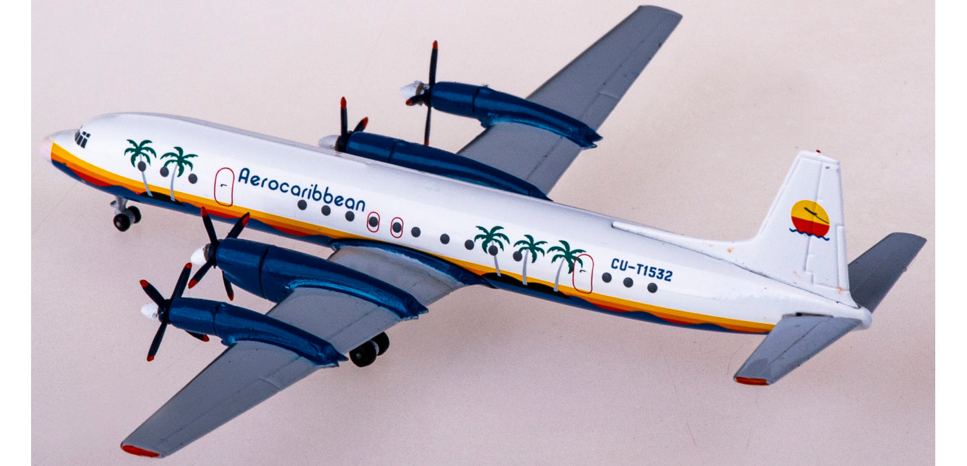 1:400 AeroClassics AC411096 Aero Caribbean Ilyushin Il-18 CU-T1532 Aircraft Model+Free Tractor