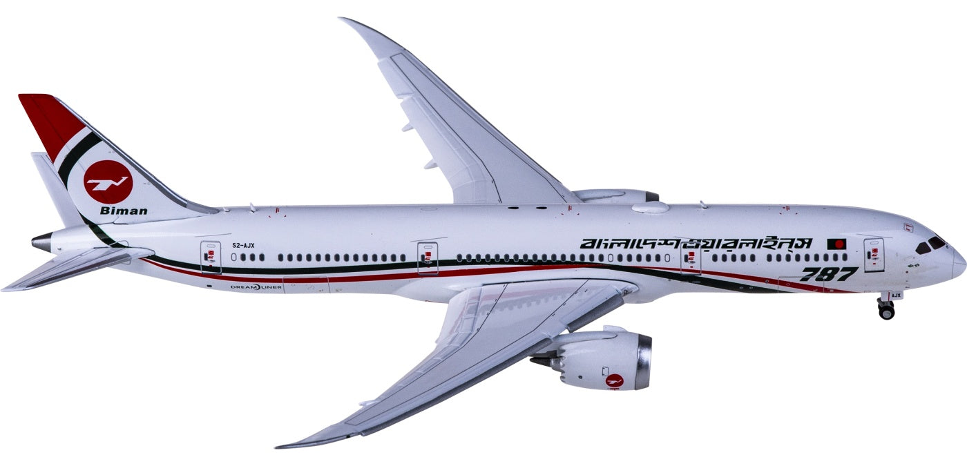 1:400 JC Wings XX4281A Biman Boeing 787-9 Dreamliner S2-AJX "Flaps Down" Aircraft Model+Free Tractor