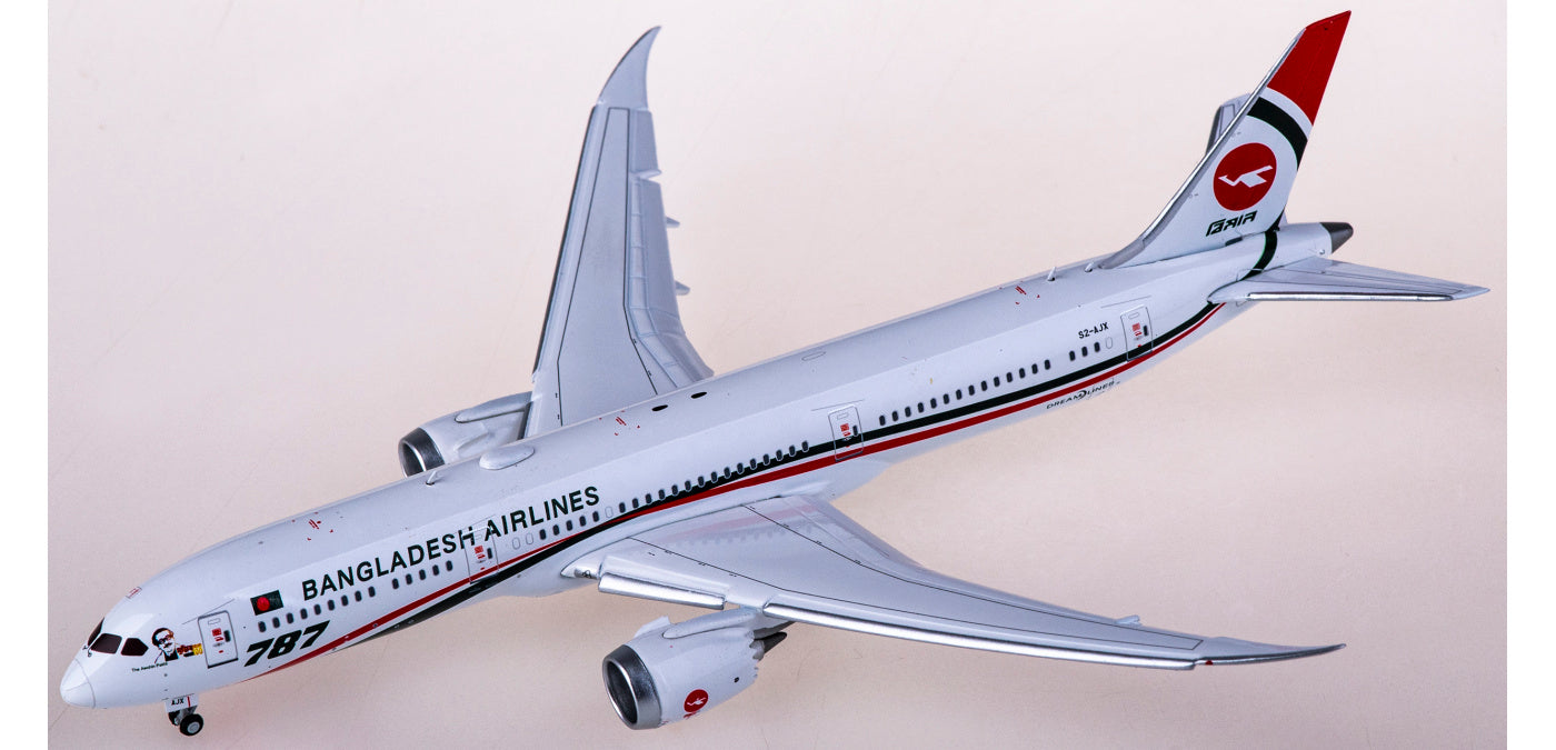 1:400 JC Wings XX4281A Biman Boeing 787-9 Dreamliner S2-AJX "Flaps Down" Aircraft Model+Free Tractor