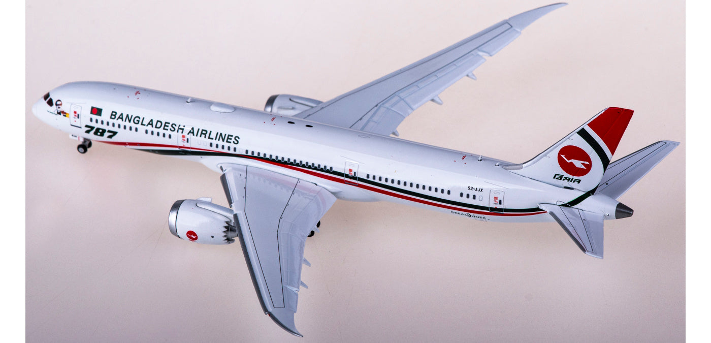 1:400 JC Wings XX4281A Biman Boeing 787-9 Dreamliner S2-AJX "Flaps Down" Aircraft Model+Free Tractor