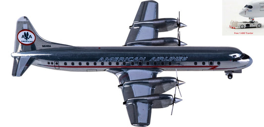 1:400 Geminijets GJAAL1718 American Airlines Lockheed L-188A Electra N6118A+Free Tractor