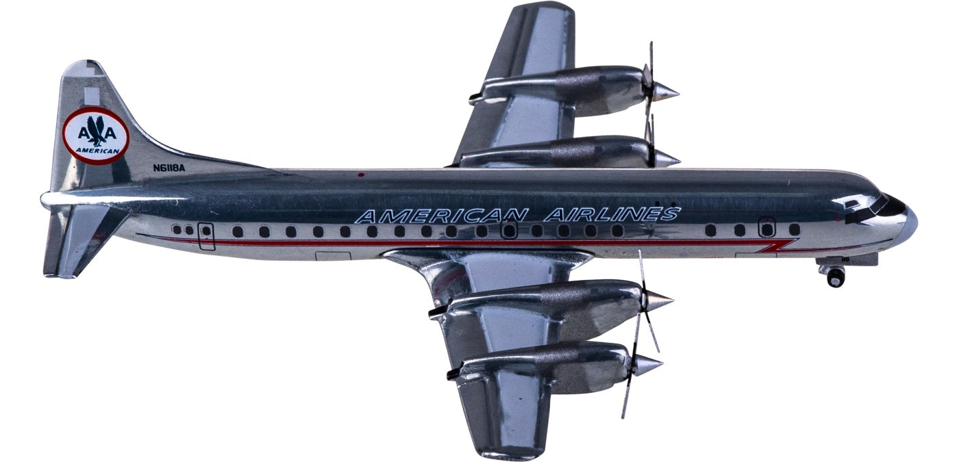 1:400 Geminijets GJAAL1718 American Airlines Lockheed L-188A Electra N6118A+Free Tractor