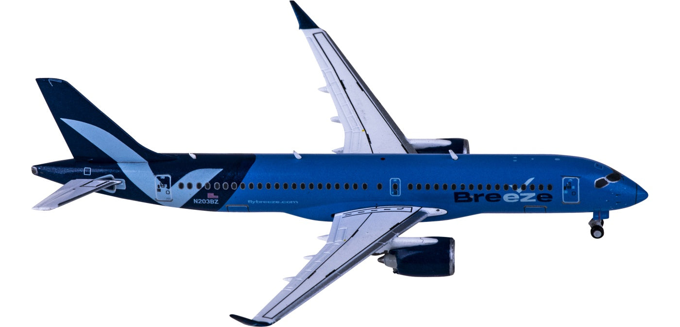 1:400 Geminijets GJMXY2064 Breeze Airways Airbus A220-300 N203BZ+Free Tractor