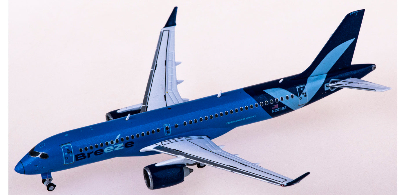 1:400 Geminijets GJMXY2064 Breeze Airways Airbus A220-300 N203BZ+Free Tractor