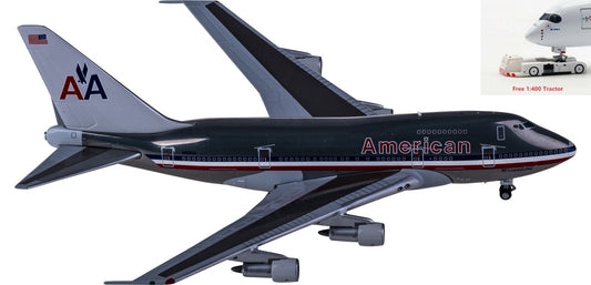 1:400 JC Wings XX4965 American Airlines Boeing 747SP N602AA Aircraft Model+Free Tractor