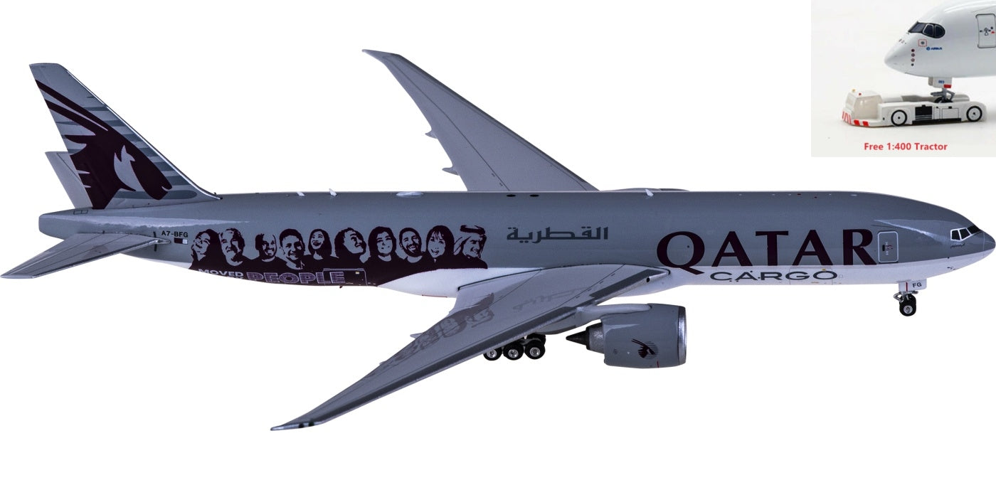 1:400 Phoenix PH04475 Qatar Cargo Boeing 777-200LRF A7-BFG+Free Tractor