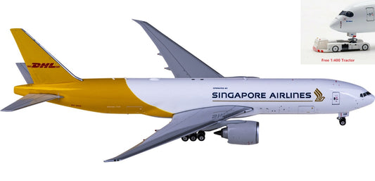 1:400 Phoenix PH04474 Singapore AirlinesxDHL Boeing 777-200LRF 9V-DHA+Free Tractor