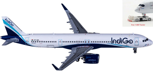 1:400 JC Wings XX4480 IndiGo Airlines Airbus A321neo VT-IUH+Free Tractor