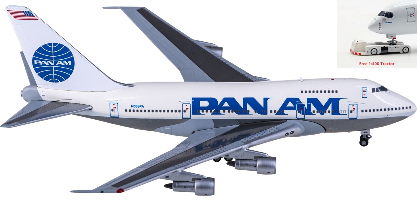 1:400 JC Wings EW474S004 Pan Am Boeing 747SP N538PA+Free Tractor